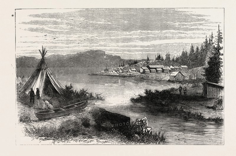 THE RED RIVER EXPEDITION: VIEW FROM VOLUNTEER CAMP, THUNDER BAY, 1870, CANADA