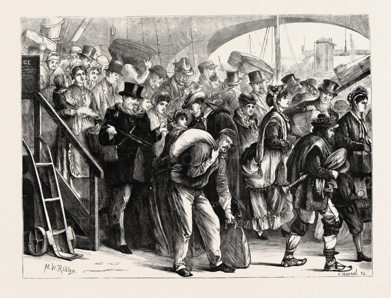 LANDING OF FRENCH REFUGEES AT LONDON BRIDGE, LONDON, UK, 1870