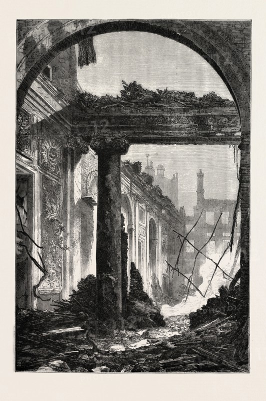 FRANCO-PRUSSIAN WAR: RUINS OF THE PALACE OF ST. CLOUD, FRANCE, 1870