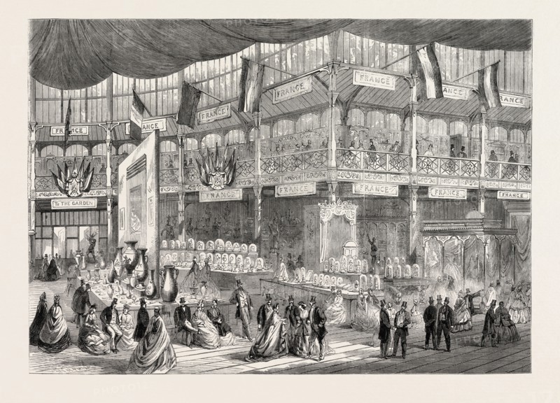 THE FRENCH COURT IN THE DUBLIN EXHIBITION, IRELAND, 1865