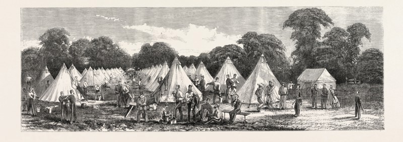 THE VOLUNTEER ARTILLERY CAMP AT SHOEBURYNESS, UK, 1865