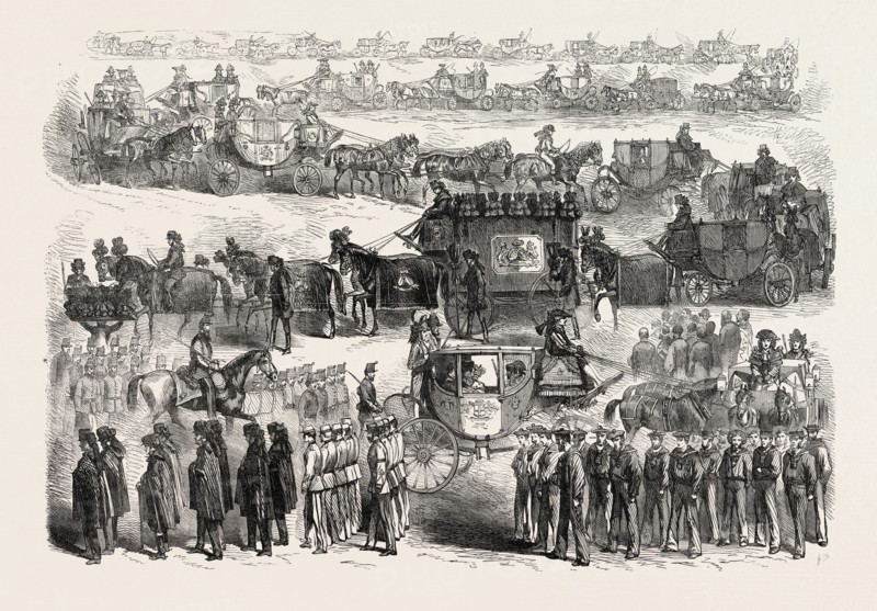 FUNERAL OF LORD PALMERSTON: THE PROCESSION FROM CAMBRIDGE HOUSE TO WESTMINSTER ABBEY, LONDON, UK, 1865