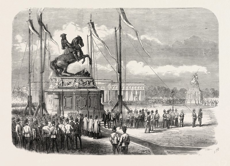 INAUGURATION OF AN EQUESTRIAN STATUE OF PRINCE EUGENE AT VIENNA, AUSTRIA, 1865