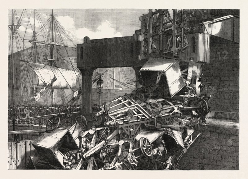 THE LATE CATASTROPHE ON THE VALE OF NEATH RAILWAY AT SWANSEA, UK, 1865