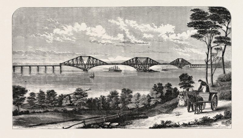 CONTINUOUS STEEL GIRDER BRIDGE TO CROSS THE FIRTH OF FORTH, DESIGNED BY MR. JOHN FOWLER AND BENJAMIN BAKER, UK, 1882
