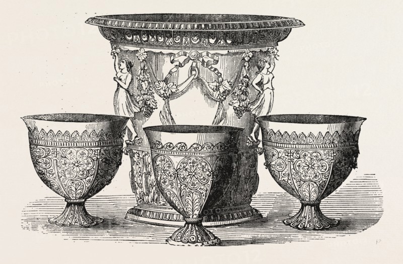 SILVER "COPA" AND "ZARVES" PRESENTED TO LADY NURSES AT SMYRNA, TURKEY, 1856