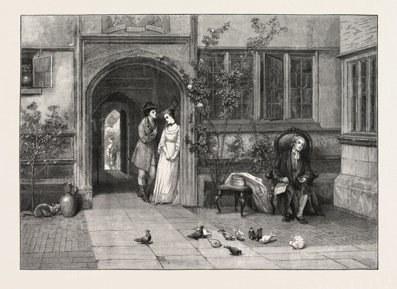 PLEADING THE OLD CAUSE, FROM THE PAINTING BY W.F. YEAMES, A.R.A., IN THE ROYAL ACADEMY, UK, 1873