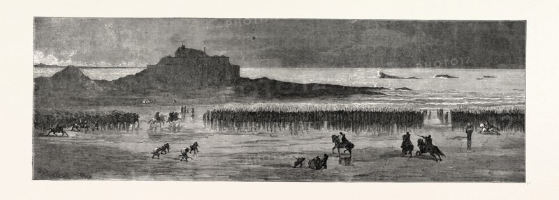 ON THE BEACH AT ST. MALO: DEPARTURE OF LEVIES FOR THE FRONT, FRANCE, 1871