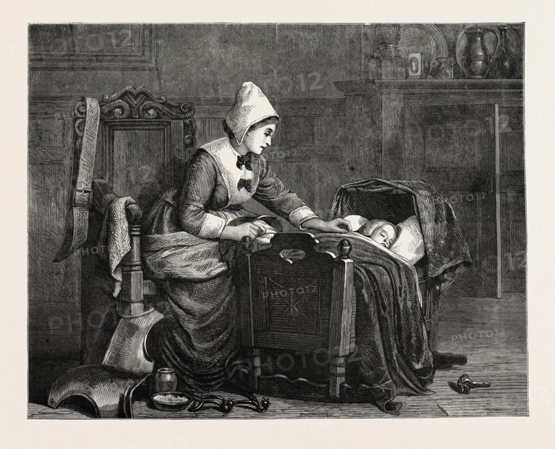 ANXIOUS TIMES, FROM THE PAINTING BY A.J.H. LUXMOORE; A MOTHER AND HER CHILD