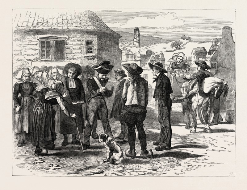 THE FRANCO-PRUSSIAN WAR: AT PONTAVEN, BRITTANY, NEWS OF THE ARMISTICE, FRANCE, 1871