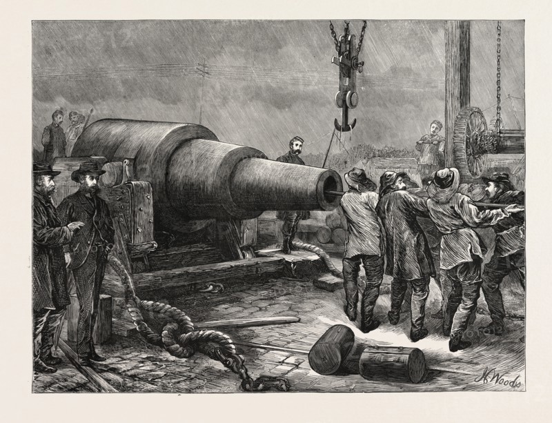 TESTING THE 35 TON GUN AT WOOLWICH, UK, 1871