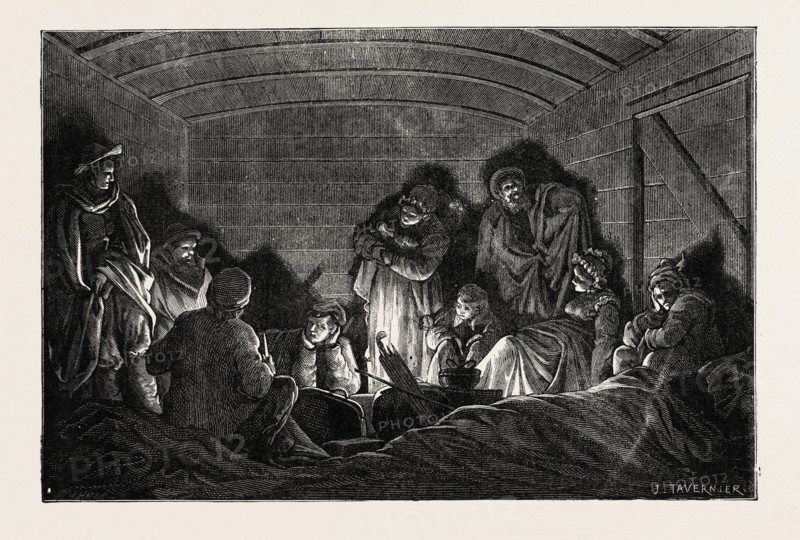 THE FRANCO-PRUSSIAN WAR: IN THE RAILWAY CARRIAGE, FRANCE, 1871