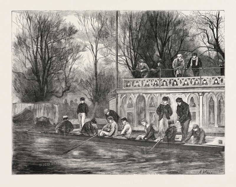 A SKETCH ON THE ISIS, THE OXFORD CREW AT HOME, UK, 1871
