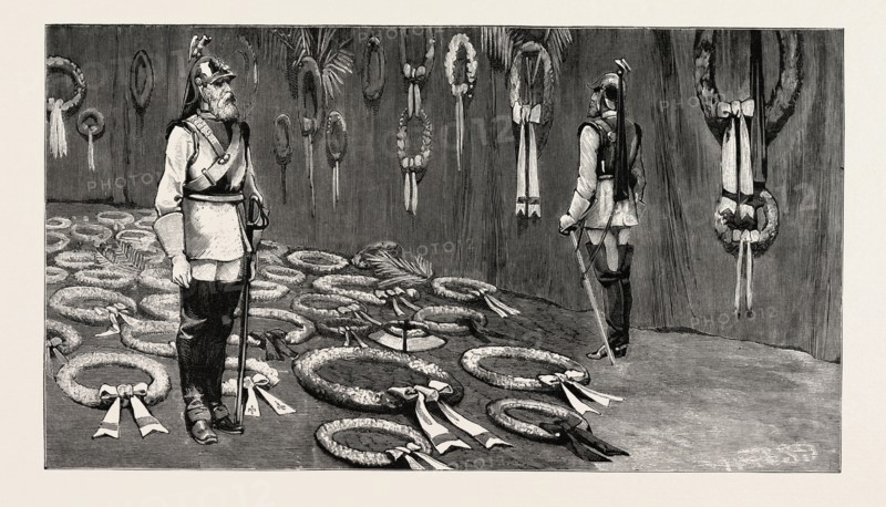 THE FUNERAL OF THE LATE EMPEROR WILLIAM AT BERLIN GERMANY, 1888 engraving