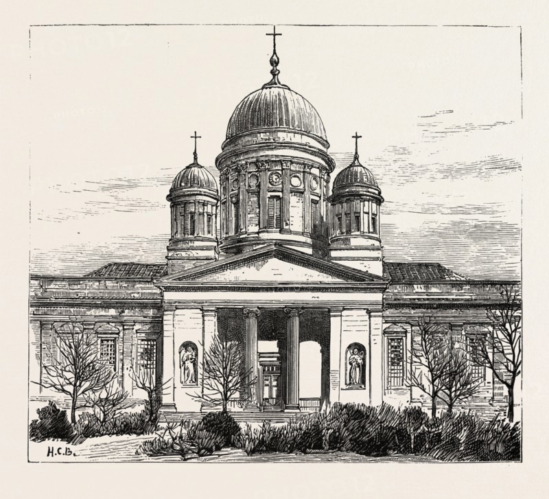 THE CATHEDRAL, BERLIN, WHERE THE BODY OF THE LATE EMPEROR LAY IN STATE, THE DEATH OF THE LATE EMPEROR WILLIAM, GERMANY, 1888 engraving