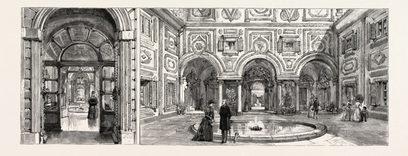THE VILLA PALMIERI, FLORENCE, ITALY, 1888 engraving