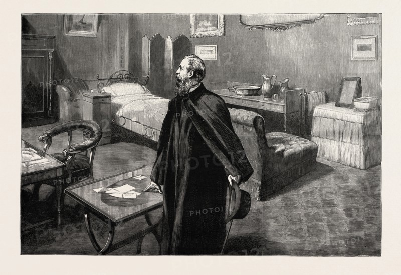 DEPARTURE OF THE EMPEROR FREDERICK FROM SAN REMO ITALY, 1888 engraving