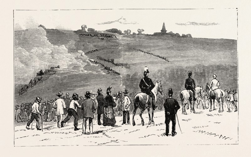 THE END OF THE BATTLE, AT DOVER, UK, britain, united kingdom, u.k., great britain, 1888 engraving