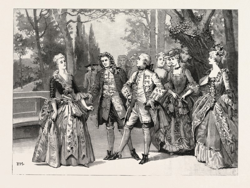 LA POMPADOUR,THE NEW PLAY AT THE HAYMARKET THEATRE, LONDON, UK, britain, united kingdom, u.k., great britain, 1888 engraving