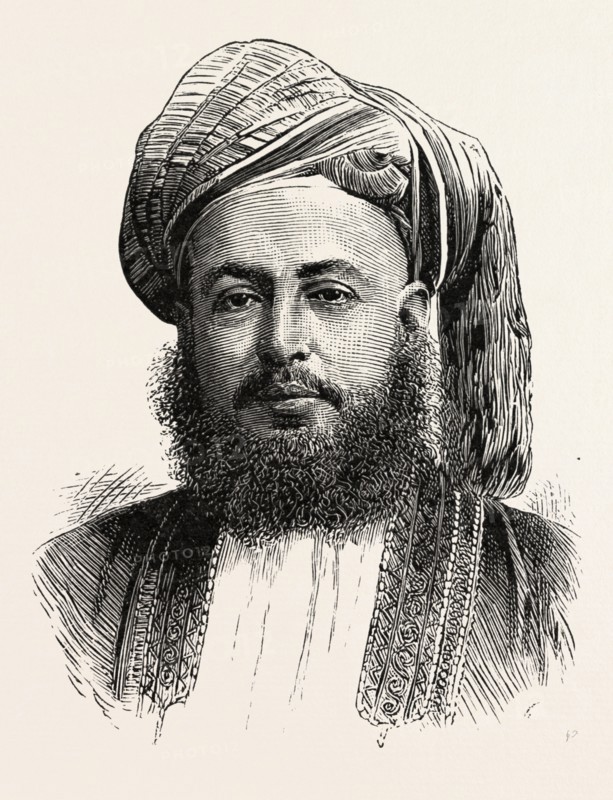 BARGASH BIN SAID, G.C.M.G., SULTAN OF ZANZIBAR, 1888 engraving