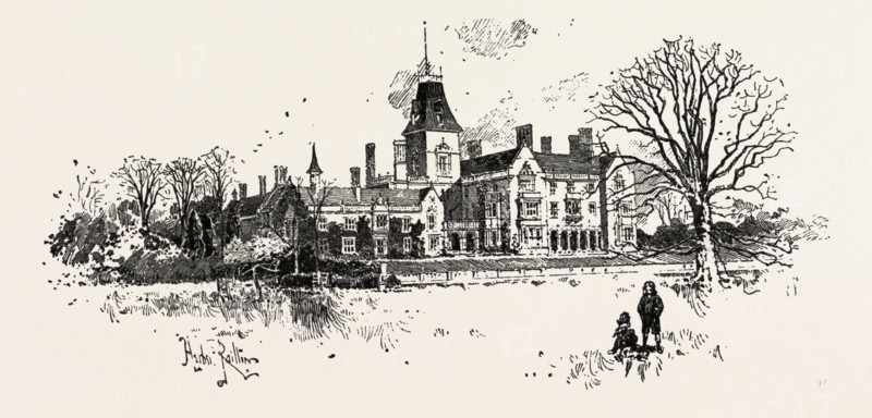 HEMSTED PARK, GOLDEN WEDDING OF LORD AND LADY CRANBROOK AT HEMSTED PARK, KENT, UK, britain, united kingdom, u.k., great britain, 1888 engraving
