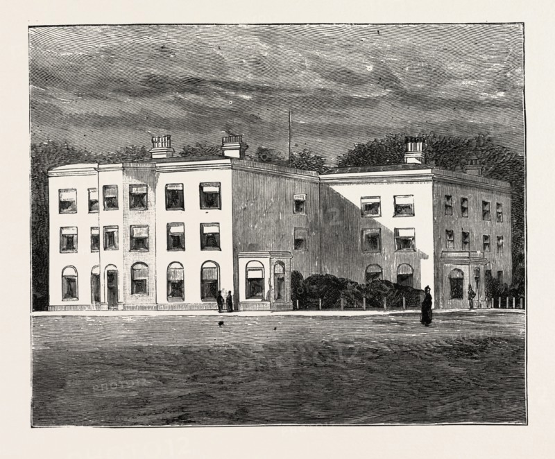 VAYNOL HALL, THE RESIDENCE OF MR. ASSHETON SMITH, 1888 engraving