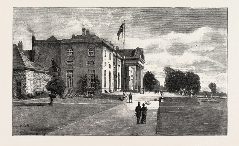 THE VICEREGAL LODGE IN PHOENIX PARK, DUBLIN CASTLE IRELAND, 1888 engraving