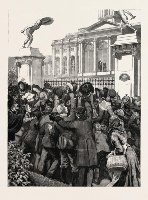 THE ILLNESS OF THE GERMAN EMPEROR CHARLOTTENBURG GERMANY, 1888 engraving