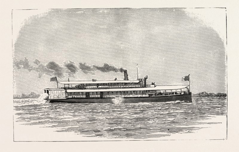 THE S.S. 44 KULING, YANGTZE RIVER CHINA, 1888 engraving