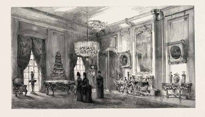 HER MAJESTY'S SITTING-ROOM IN THE PALACE, CHARLOTTENBURG GERMANY, 1888 engraving