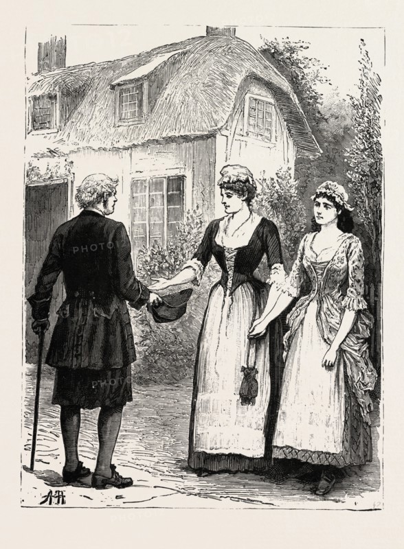 JOSEPH'S SWEETHEART AT THE VAUDEVILLE, play in london, UK, britain, united kingdom, u.k., great britain, 1888 engraving