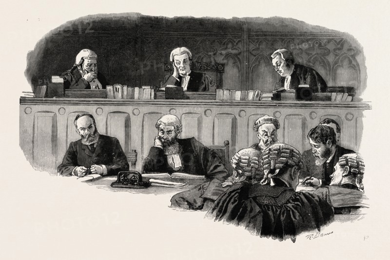THE FIRST COURT OF APPEAL, engraving 1890, UK, U.K., Britain, British, Europe, United Kingdom, Great Britain, European