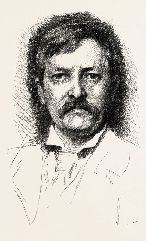 MR. H. M. STANLEY BY H. HERKOMER, engraving 1890