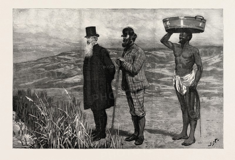CONFIRMATION MORNING, KAFFIR LAND, HIS LORDSHIP ON THE WRONG SIDE, engraving 1890