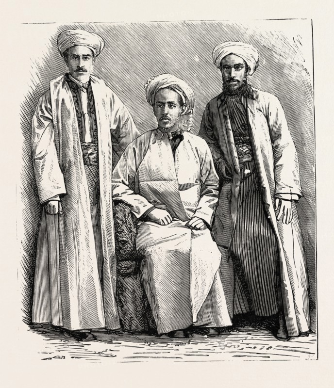 A GROUP OF CAPE MAHOMEDAN PRIESTS, engraving 1890