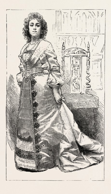 QUEEN HENRIETTA MARIA,  Miss Kate Behnke, engraving 1890, UK, U.K., Britain, British, Europe, United Kingdom, Great Britain, European