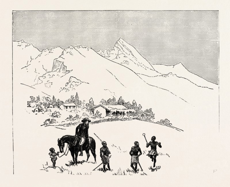 SWAZILAND, Lord Charles Beresford  MR. SHEPSTONE AND HIS RUNNERS, engraving 1890