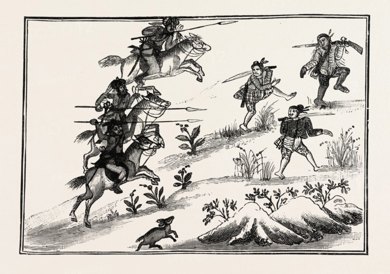 LIFE OF A BURMESE DACOIT, BUT IS PURSUED BY A SQUADRON OF NATIVE CAVALRY, engraving 1890