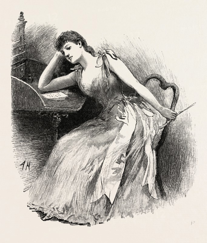 LITERARY EFFORTS, engraving 1890
