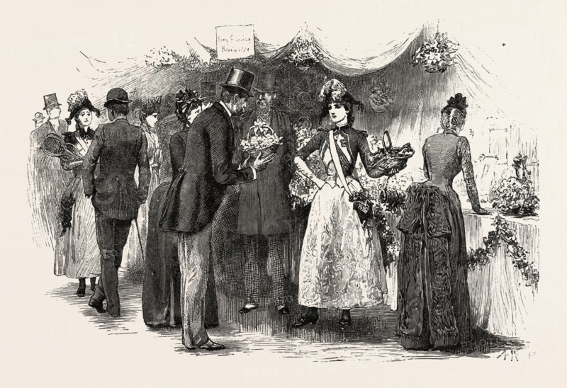 THE BAZAAR, engraving 1890