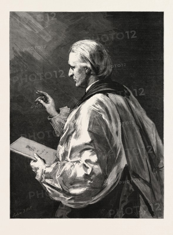 REV. EDWARD WHITE BENSON, ARCHBISHOP OF CANTERBURY, engraving 1890, UK, U.K., Britain, British, Europe, United Kingdom, Great Britain, European, engraved image, history, arkheia, illustrative technique, engravement, engraving, victorian, Arts, Culture, 19th Century Style, Retro Styled, Vintage, retro, nineteenth century engraving, historic art, PORTRAIT, FACE