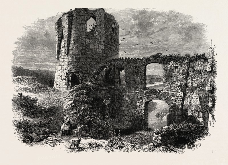Chateau Gaillard, NORMANDY AND BRITTANY, FRANCE, 19th century engraving