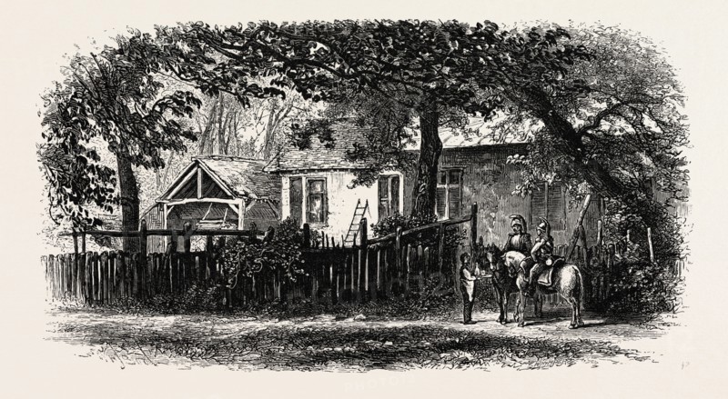 Restaurant at Franchard, the forest of Fontainebleau, France----, 19th century engraving