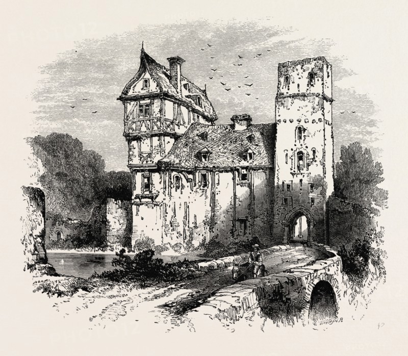 Old House at Oberwesel, the Rhine, Germany, 19th century engraving
