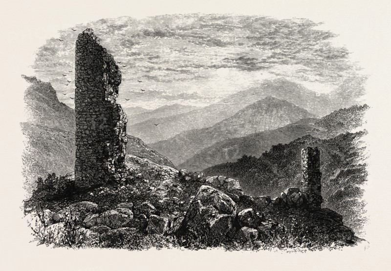 The Canigou, from Mont Louis, THE PYRENEES, FRANCE, 19th century engraving