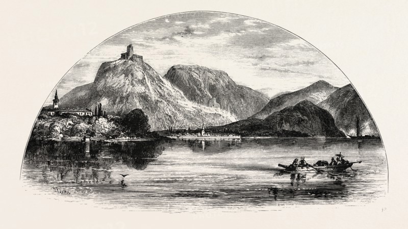 Of Nonnenwerth, Drachenfels. the Rhine, Germany, 19th century engraving