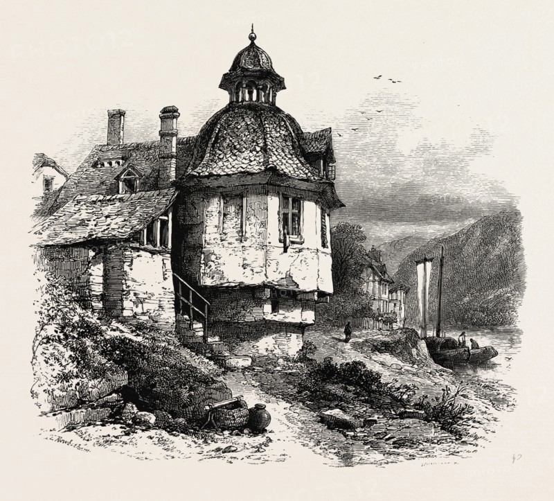 At Niederlahnstein. the Rhine, Germany, 19th century engraving
