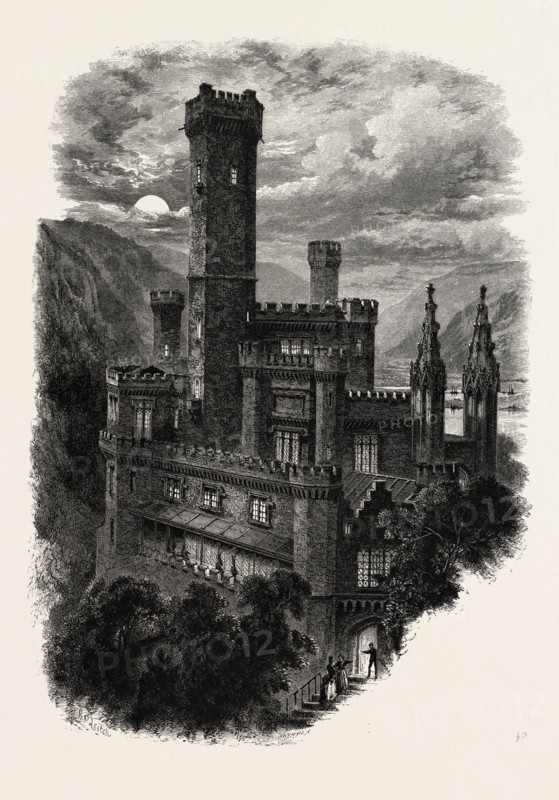 Stolzenfels castle. the Rhine, Germany, 19th century engraving