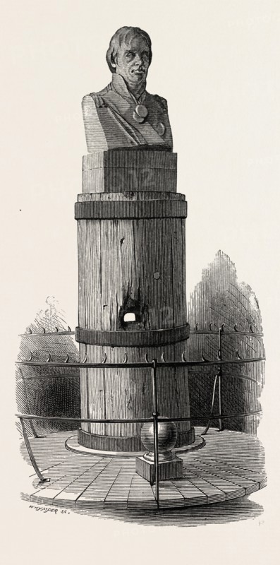 Nelson's Bust, Windsor, UK, U.K., Britain, British, Europe, United Kingdom, Great Britain, European, 19th century engraving