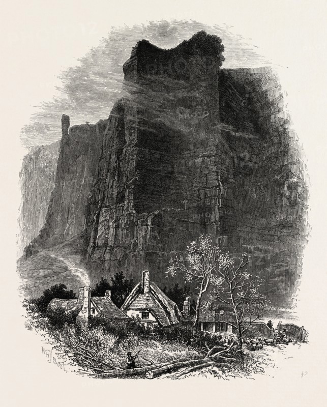 Middleton Dale, the dales of Derbyshire, UK, U.K., Britain, British, Europe, United Kingdom, Great Britain, European, 19th century engraving